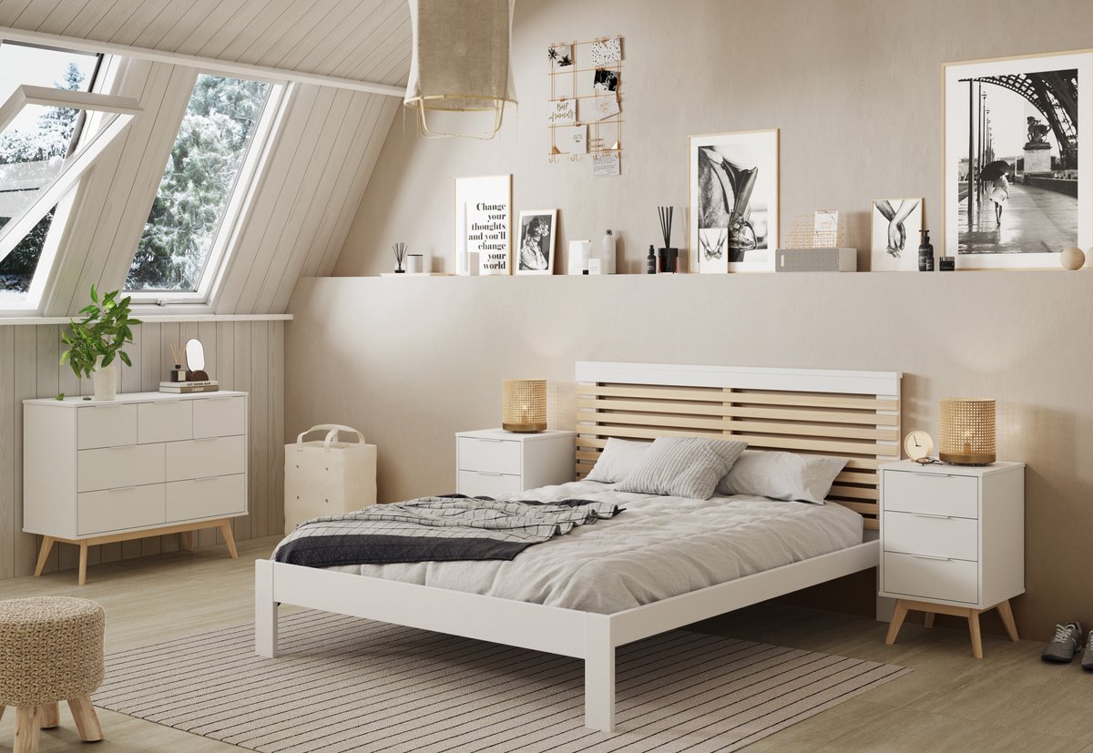 Marckeric - Bed Vectra - Wit - 197x153x100cm