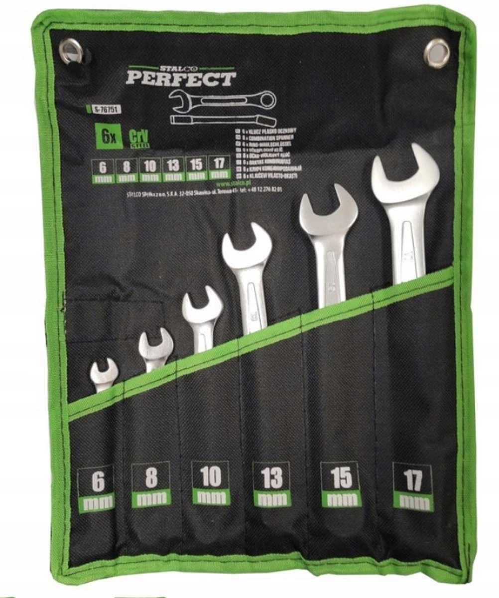 Gepolijste Ring-Steeksleutels Set 6-17mm, 6 Delen