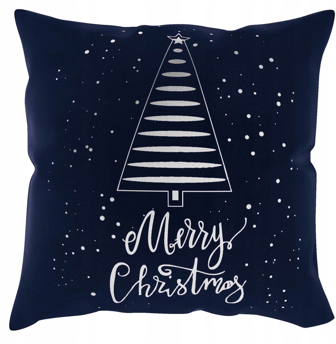 Decoratieve Kerst Kussensloop 45x45 cm - Blauw/Zilver