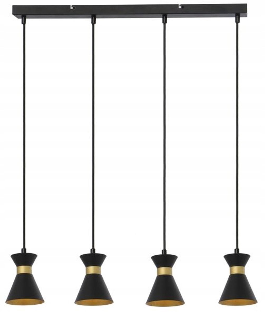 Reality Breda Hanglamp Zwart Goud E14 4 lichtpunten