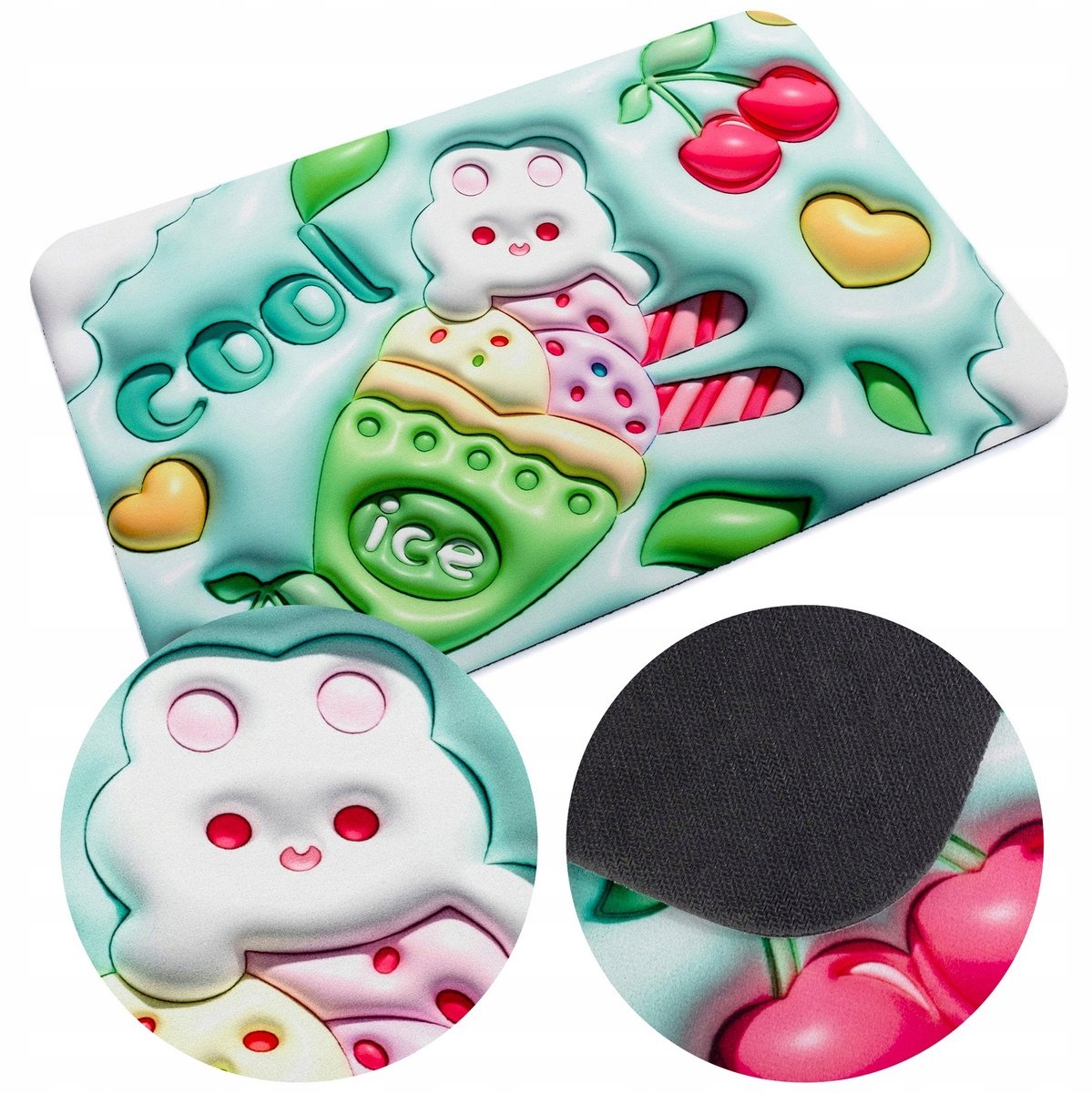 3D Antislip Badmat Absorberend Magisch Groen Polyester 37x57cm
