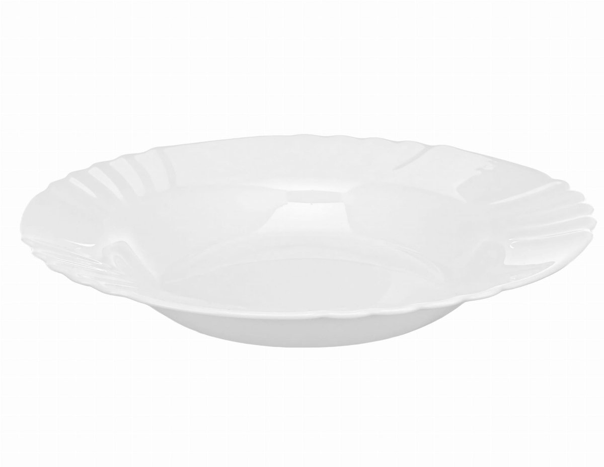 Diepe Soepkom 23 cm Wit Rond - Elegant en Duurzaam Glas