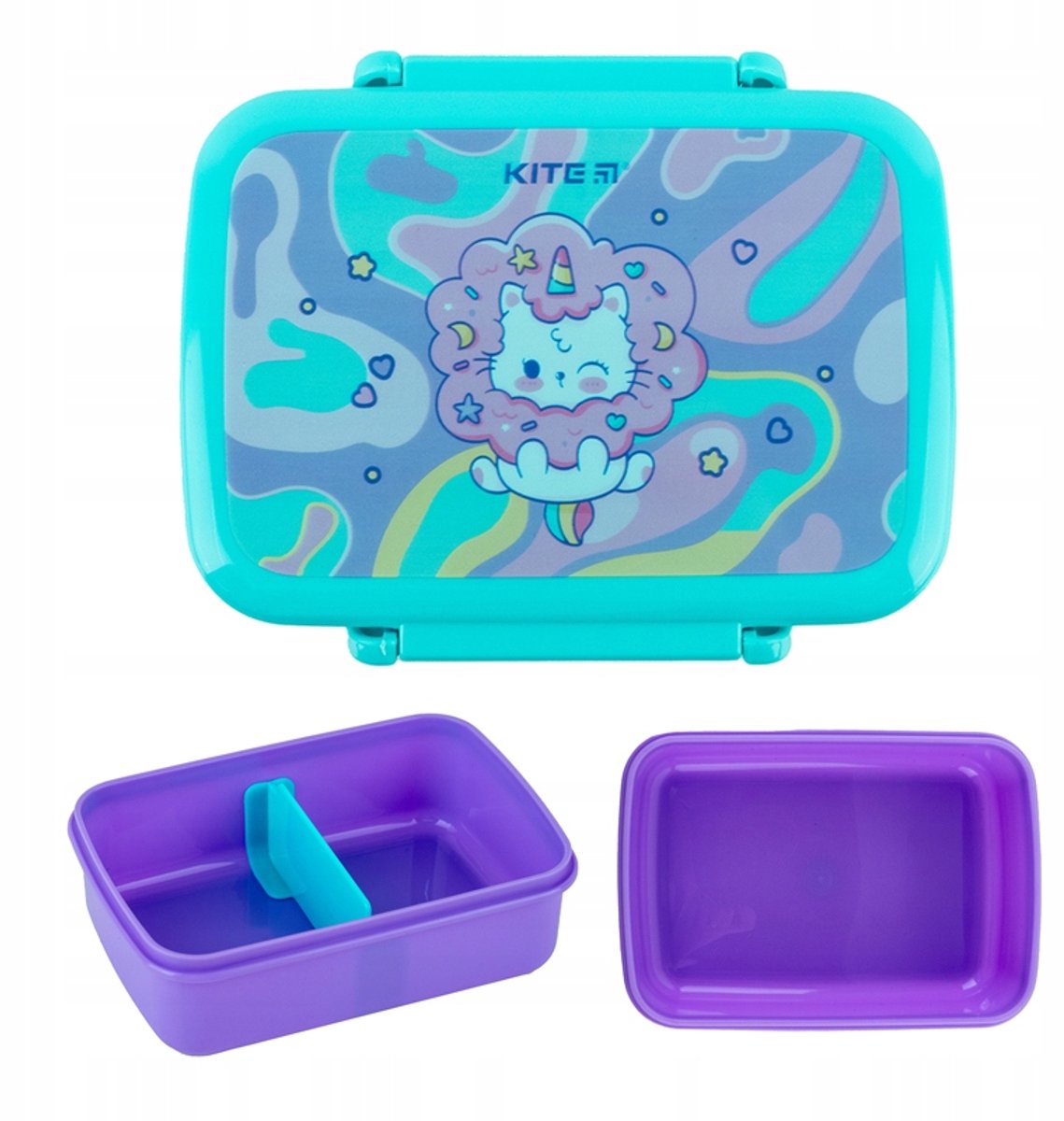 Kite Lunchbox met Vakjes 420ml - Paars Katten Design