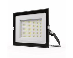 HOFTRONIC - Stratos LED Schijnwerper 150 Watt - 13120 Lumen - 4000K Neutraal wit licht breedstraler - Floodlight zwart - 2 jaar garantie - Veiligheidslamp - 15 cm kabel - IP65 Waterdichte Buitenlamp
