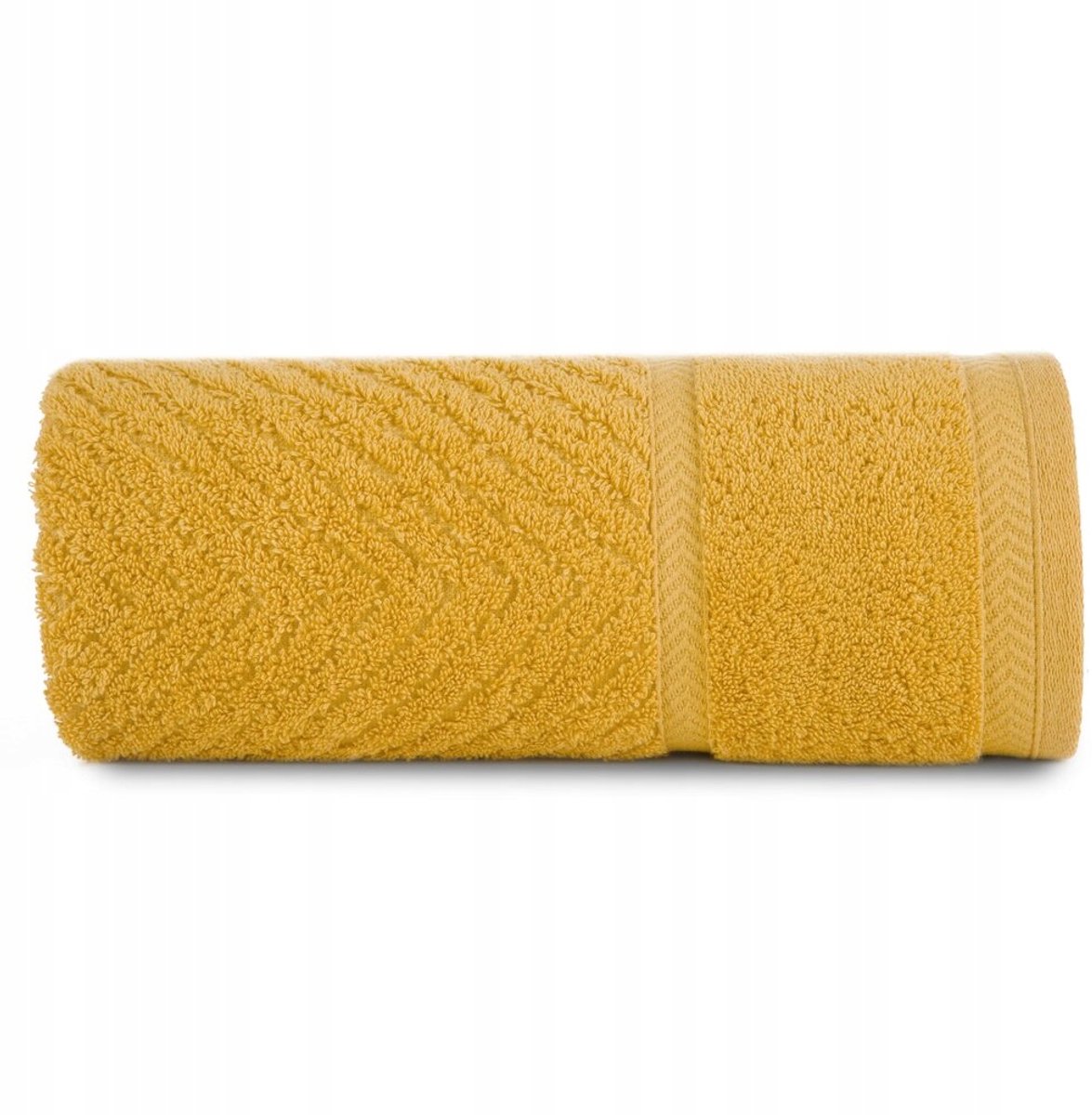 Mustard Geometrisch Patroon Handdoek 70x140 cm - Zachte Katoen