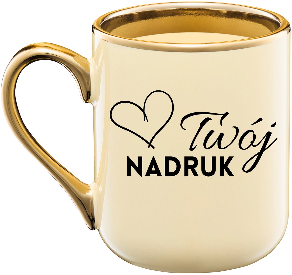 Elegant CUPLIFE Mok - Beige met Goud - 330ml - Cadeau