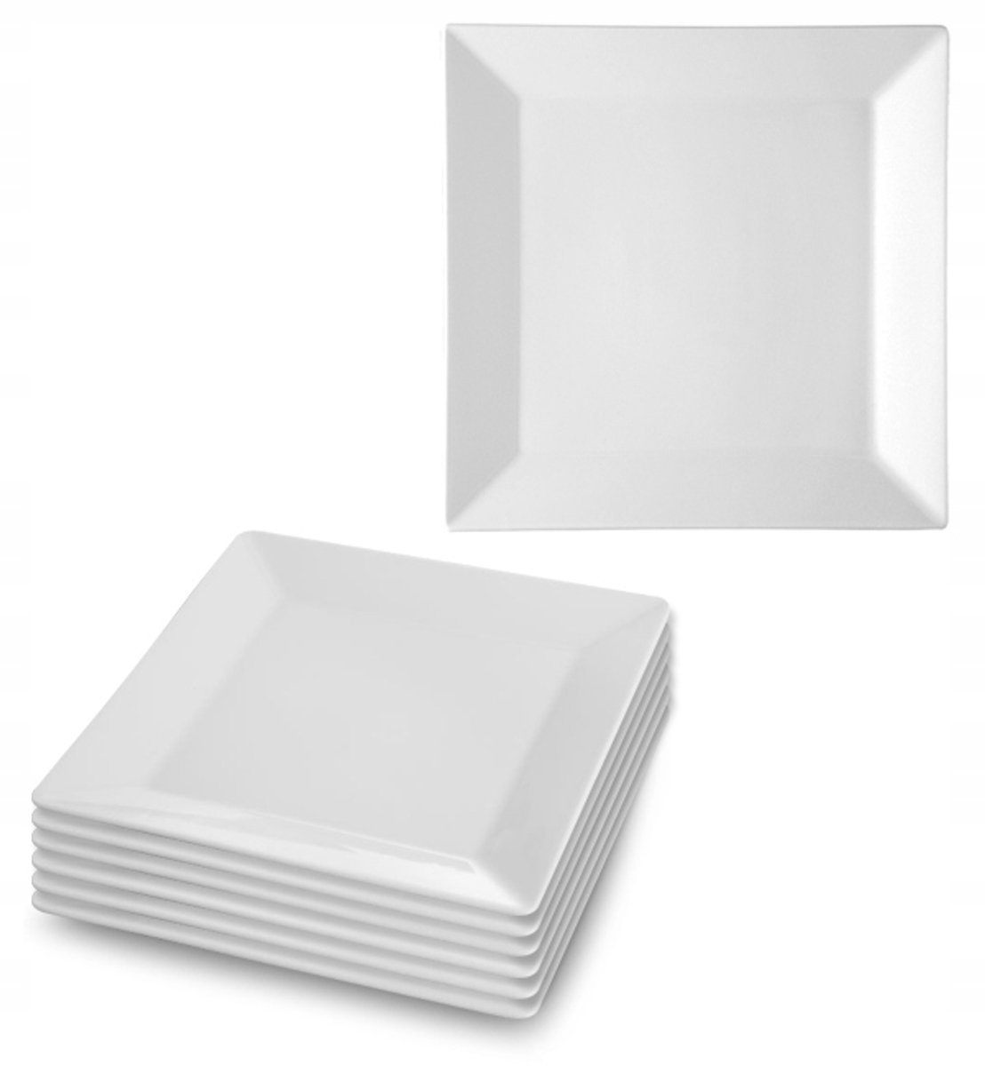 Lubiana Classic dessertplanken 21,5 cm - 12 stuks, wit porselein