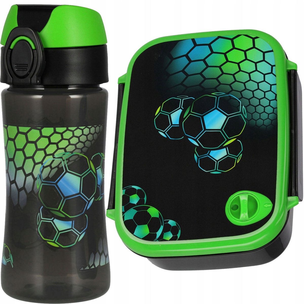 Voetbal Lunchset: Bidon 450ml & Broodtrommel BPA-vrij