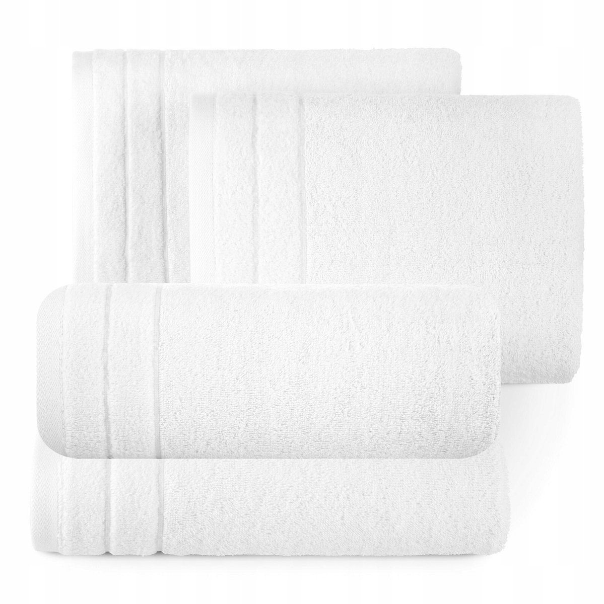 Luxe Katoenen Handdoeken Set Wit 2x 70x140cm + 2x 50x90cm 500GSM