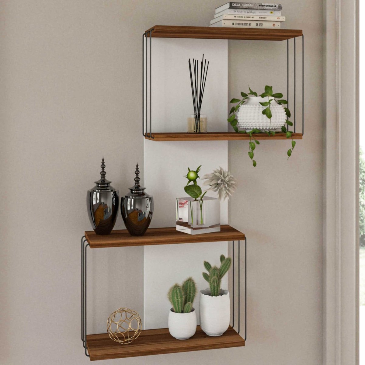 Destan Wandplank | 100% MELAMINE | Grenen - Emob - Wandrek - Wit; Bruin - Melamine