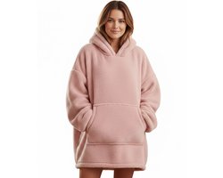 Lomera Roze Hoodie - Damesmodel - Teddy Polyester - One Size - Oodie Plaid - Oversized Hoodie - Hoodie Deken - Met Capuchon - Warme Trui - Comfortabele Pasvorm - Ultrazacht Materiaal - Hoodie Blanket - Loungewear