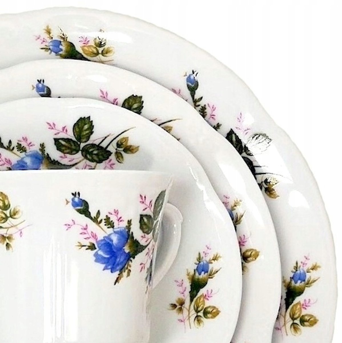 Porseleinen Dessertbord Blauwe Roos Kamelia 19 cm