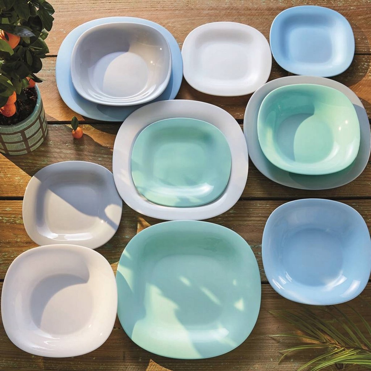Luminarc Carine Diepe Borden Grijs 22cm - Set van 6