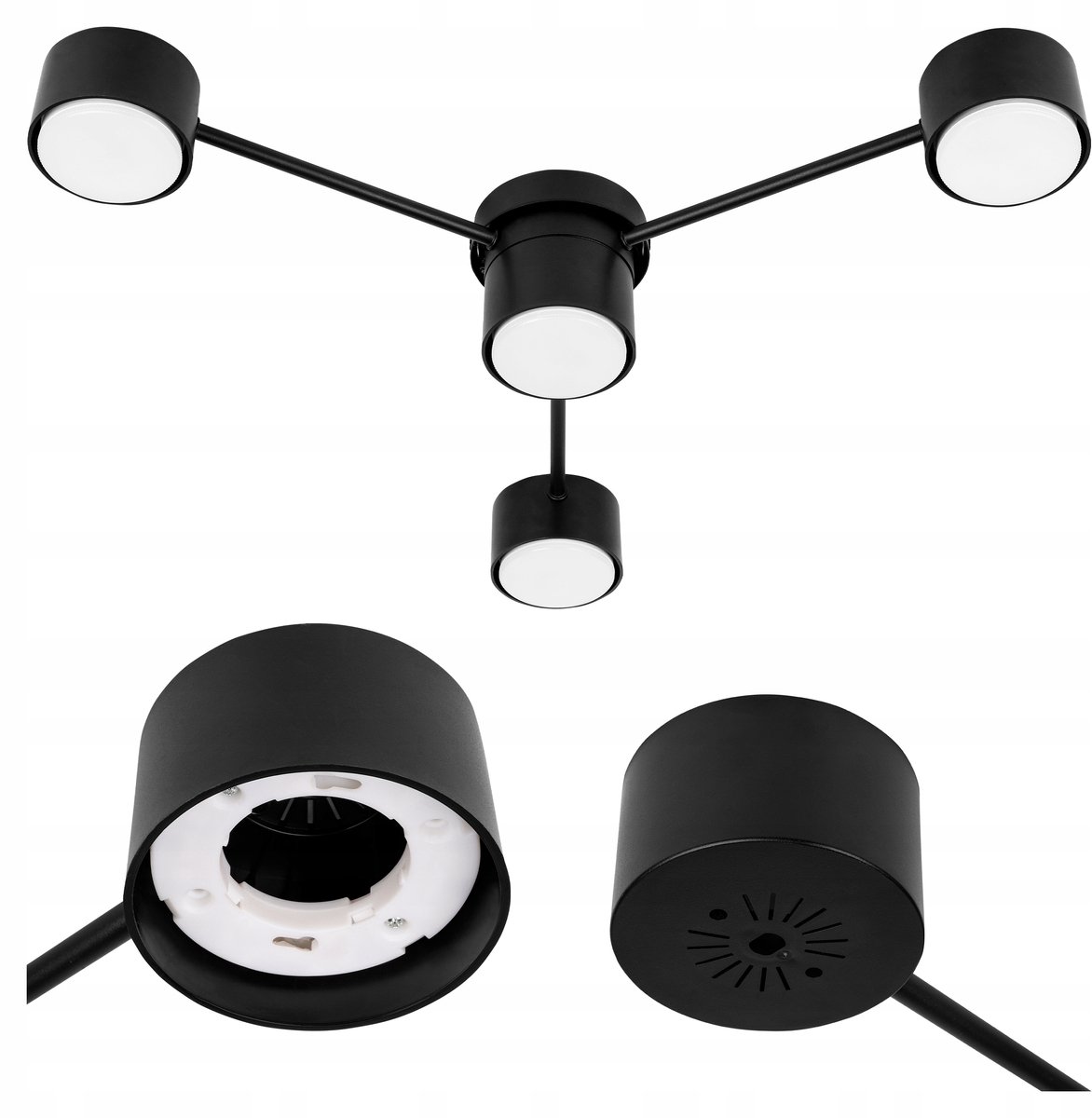 Moderne Zwarte LED Plafondlamp GX53 - 62cm - Stijlvolle Hanglamp