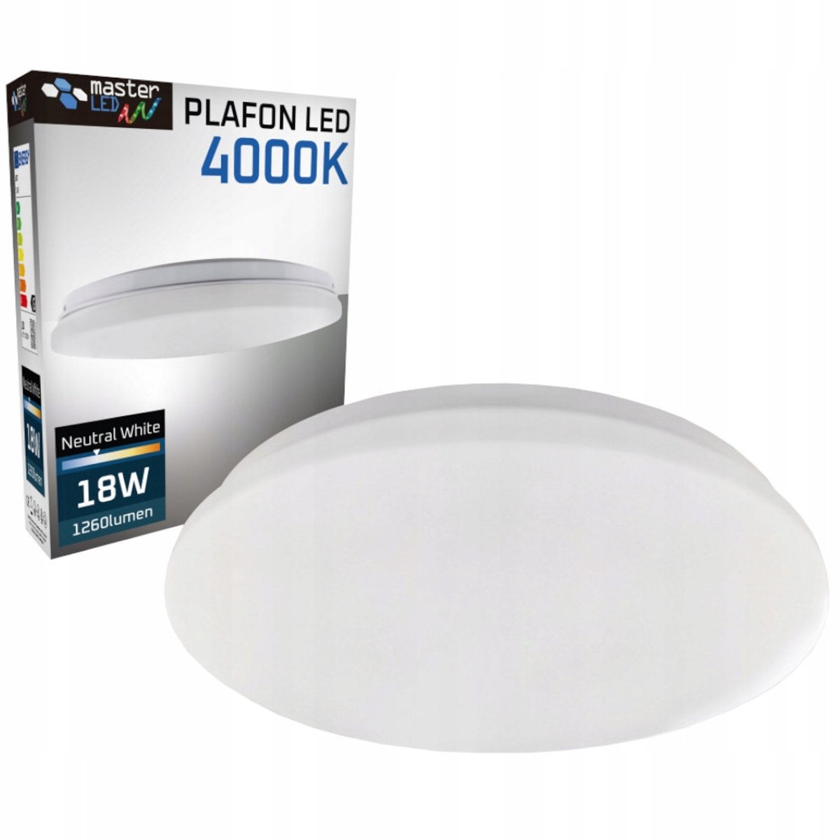 Ronde LED Plafondlamp 18W Opbouw - Neutraal Wit