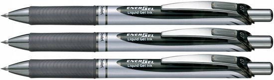 Pentel EnerGel BL77 Gelpen Zwart - 3 Stuks
