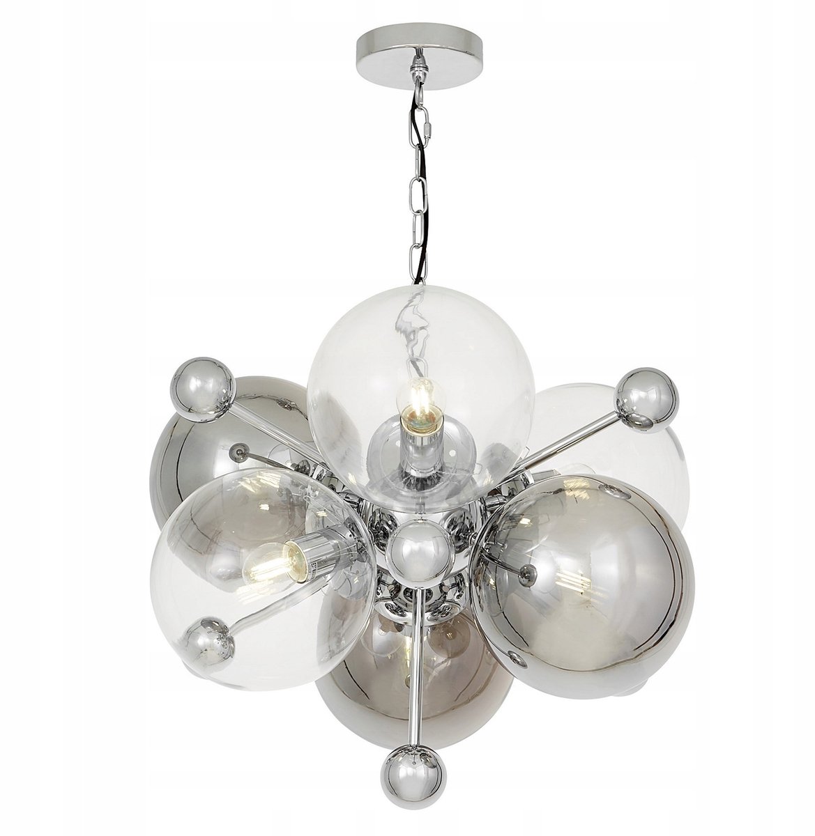 Lumina Deco Afrodis Hanglamp - Modern Chroom Glas, 6xE27