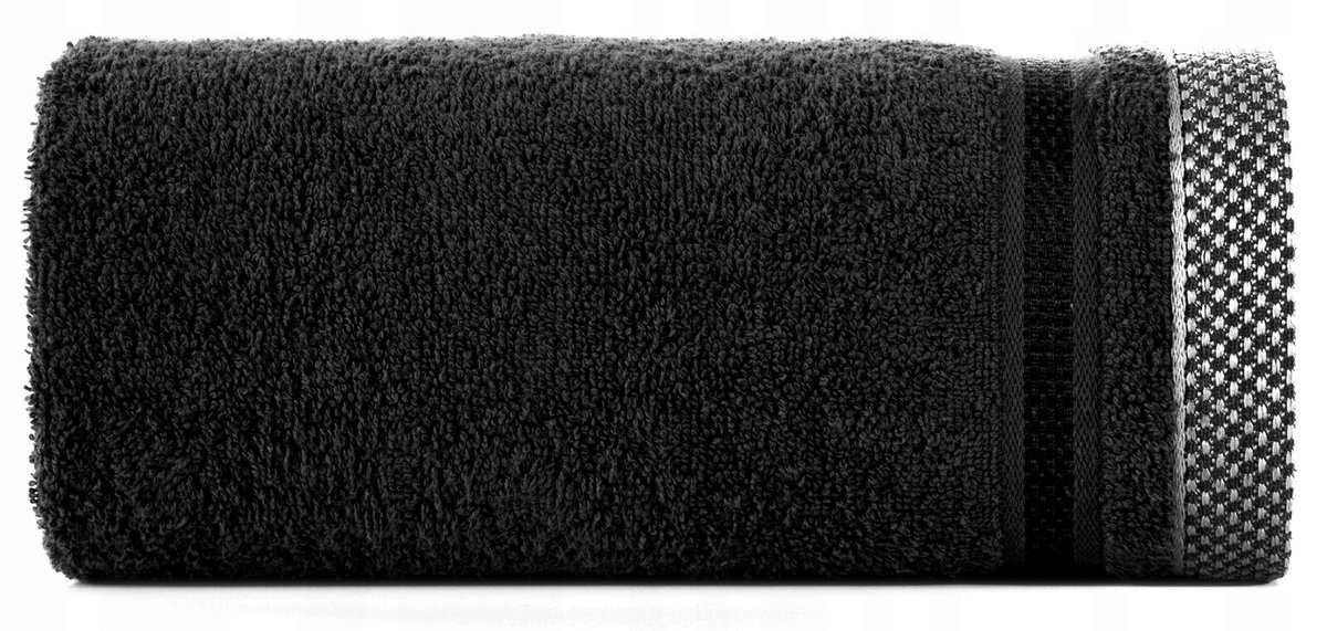 Zwarte badstof handdoek Abbie 70x140 cm