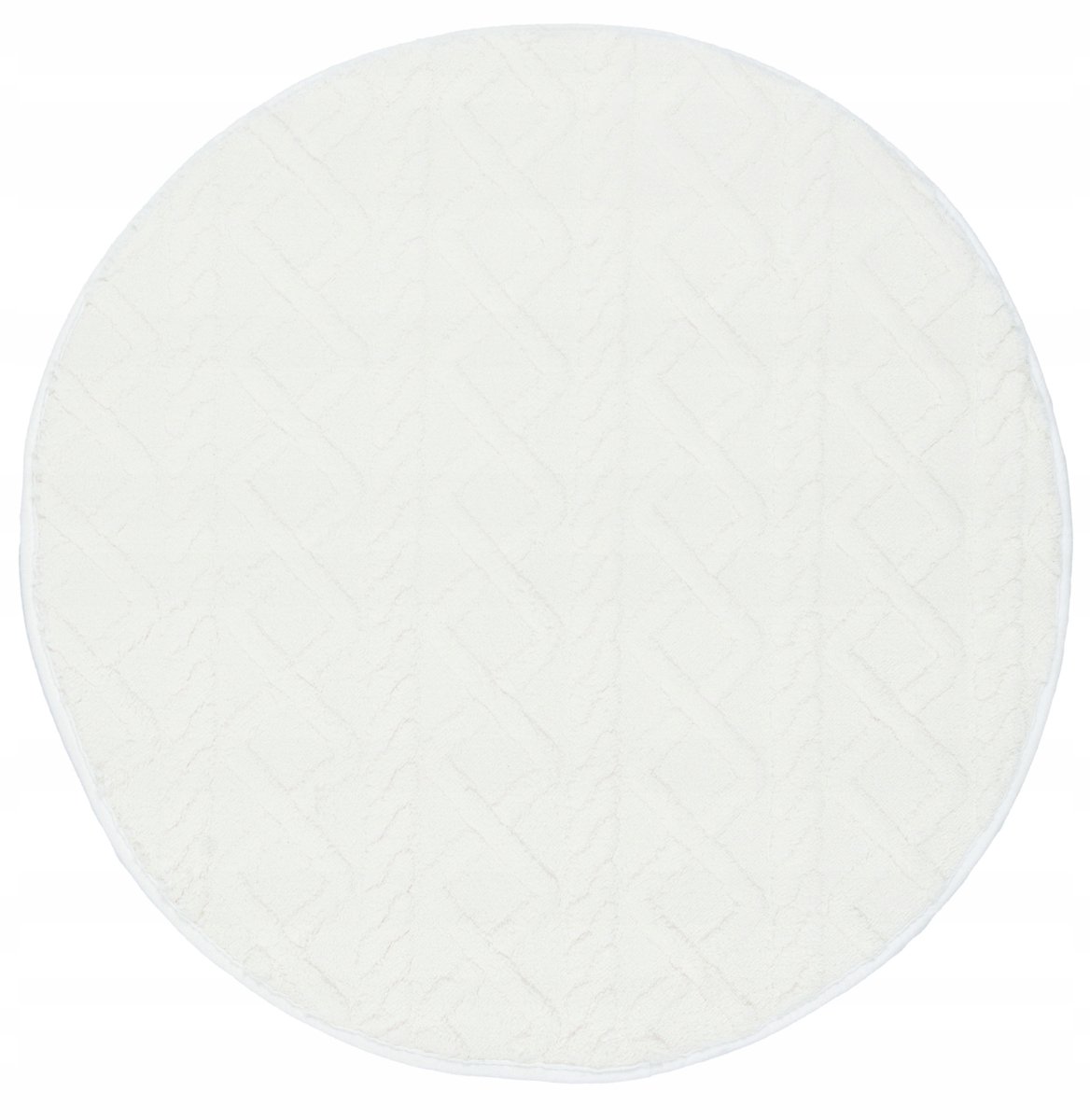 Ronde Badmat Zacht Pluche Boho Antislip 67x67cm Crème
