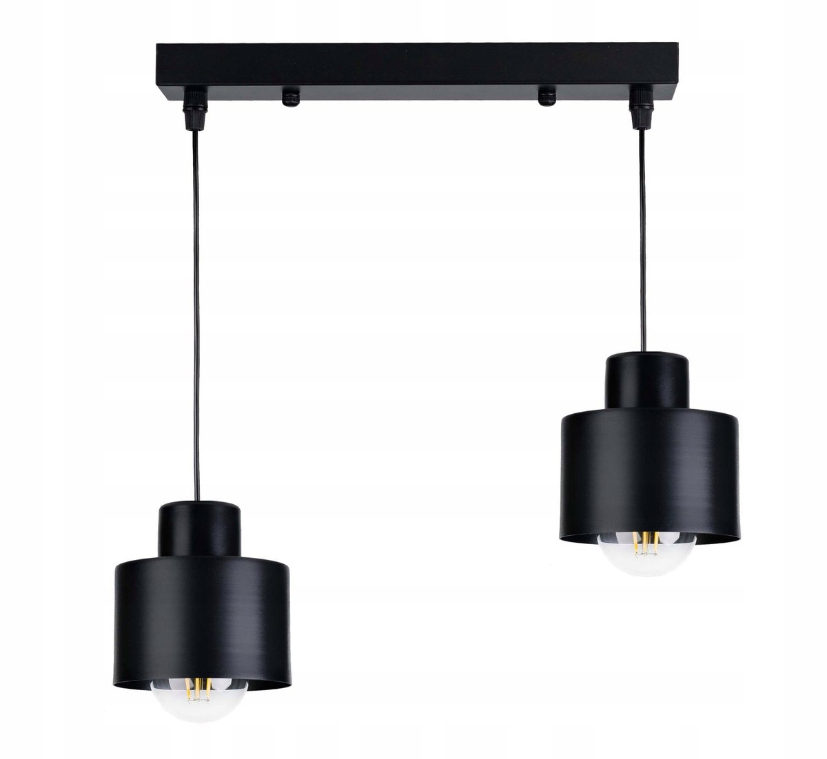 Hanglamp Kubus Zwart - 2xE27 - Modern Design Plafondlamp