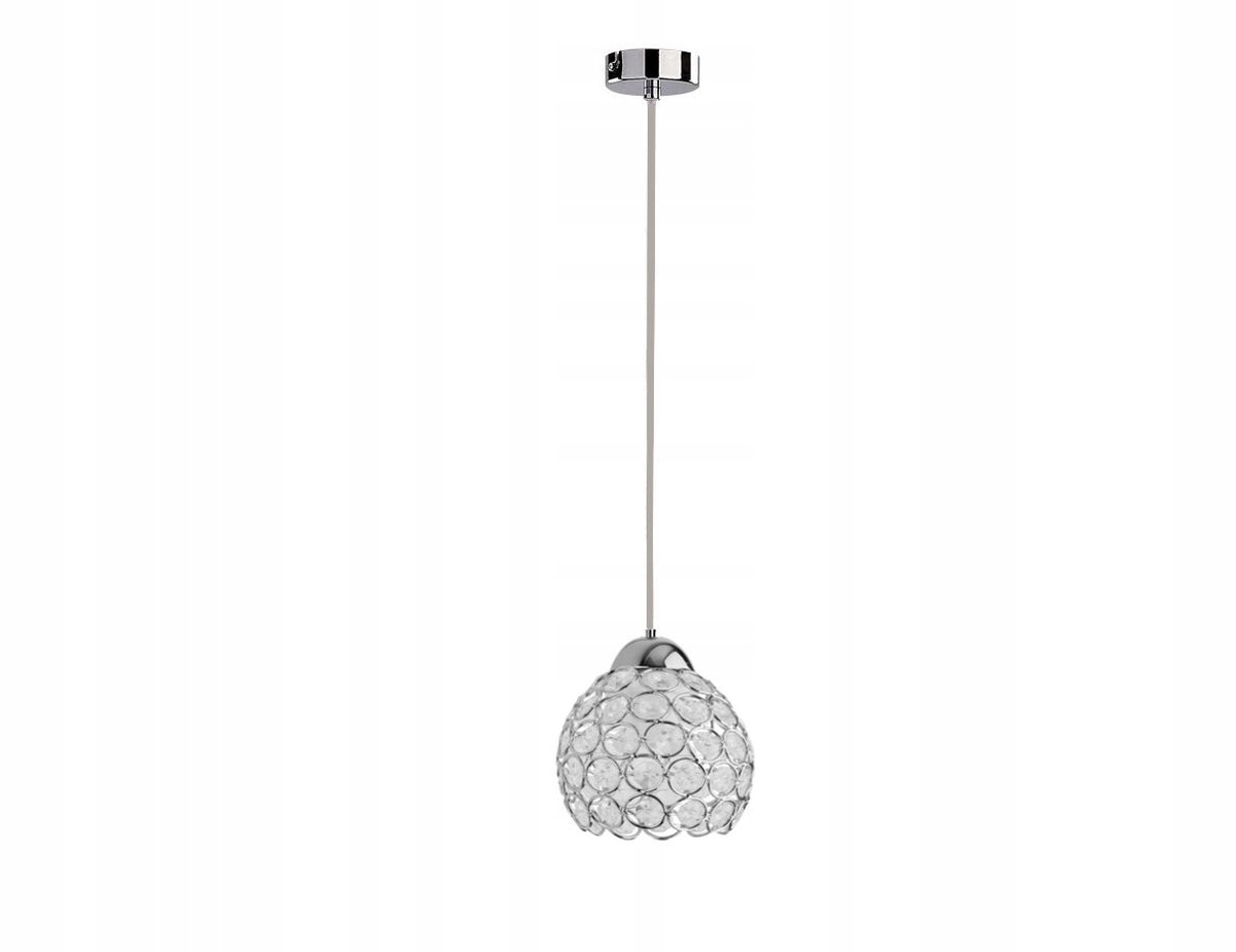 Hanglamp Kristal Bol - Chroom - E27 Fitting