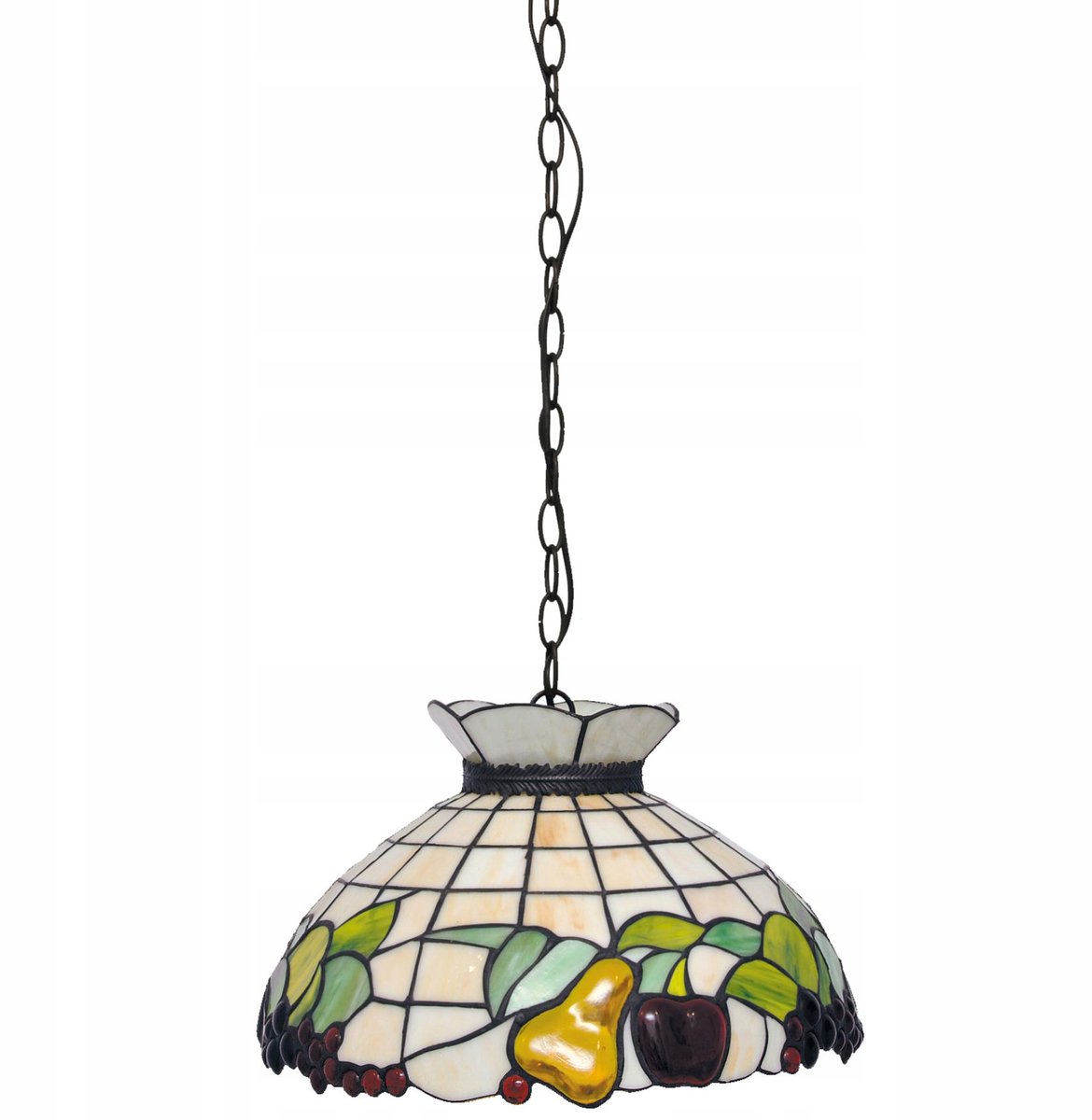 Kaja Fruithanglamp - Glas-in-lood, 1xE27, 60W, 42cm, Vintage
