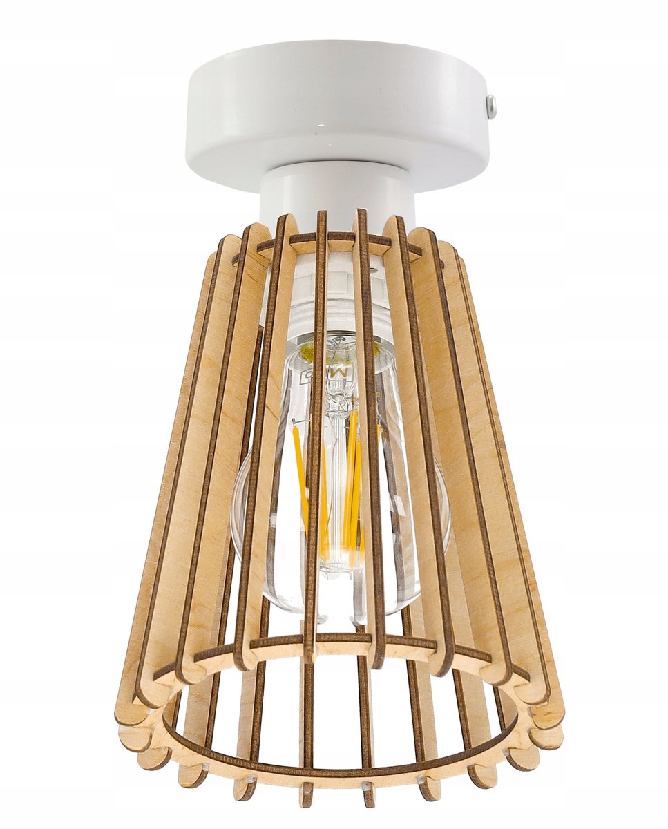 Loft Plafond Lamp met Houten Kap - E27 Fitting