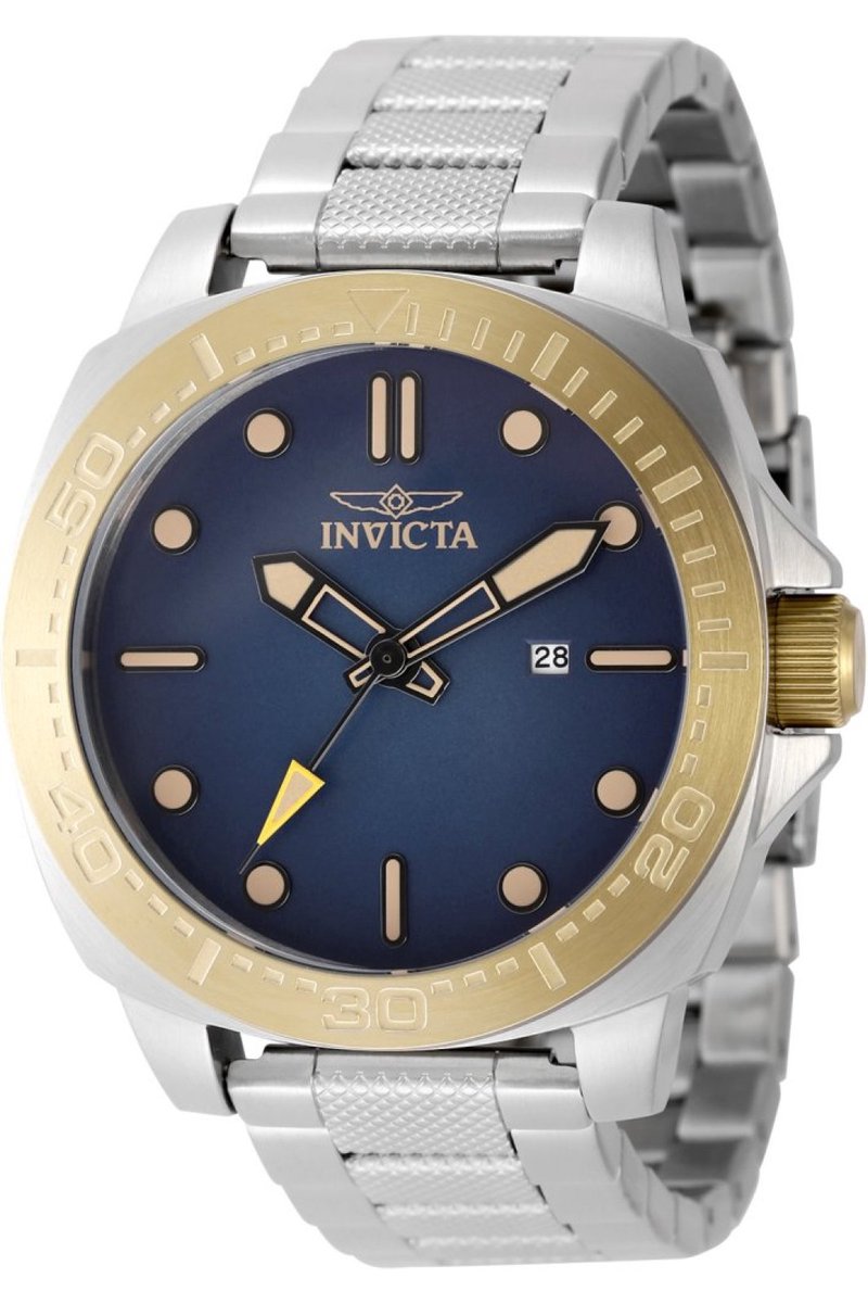 Invicta Speedway 49101 Heren Horloge - Waterdicht - Analoog - Quartz Uurwerk - Roestvrij Staal met blauwe Wijzerplaat - 46mm