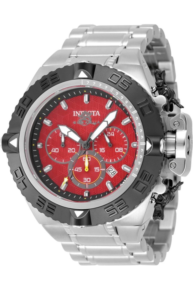 Invicta Subaqua - Noma IV 48199 Heren Horloge - Waterdicht - Analoog - Quartz Uurwerk - Roestvrij Staal met rode Wijzerplaat - 50mm