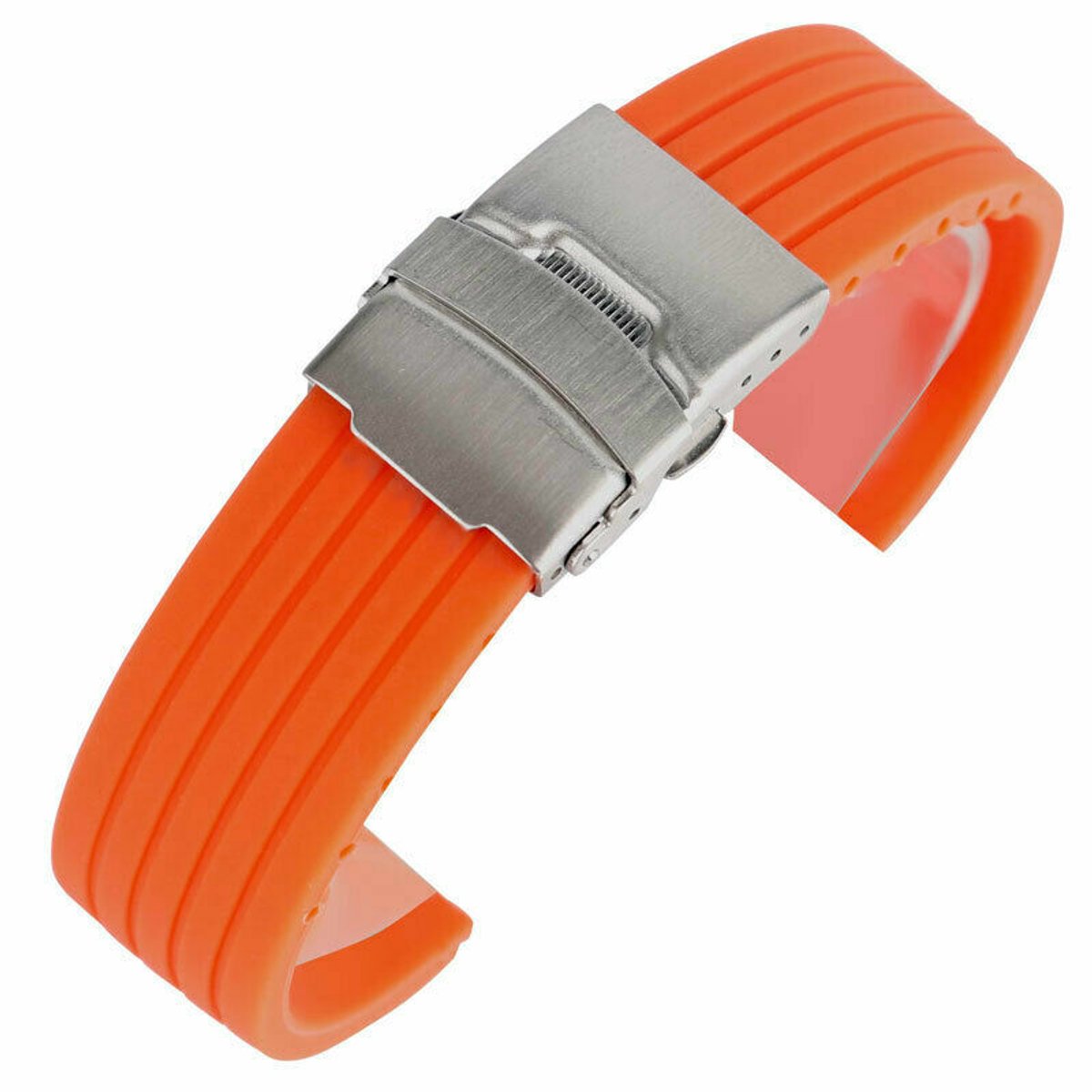22 mm oranje siliconen band rubberen band duik waterdichte armband - Model B - oranje