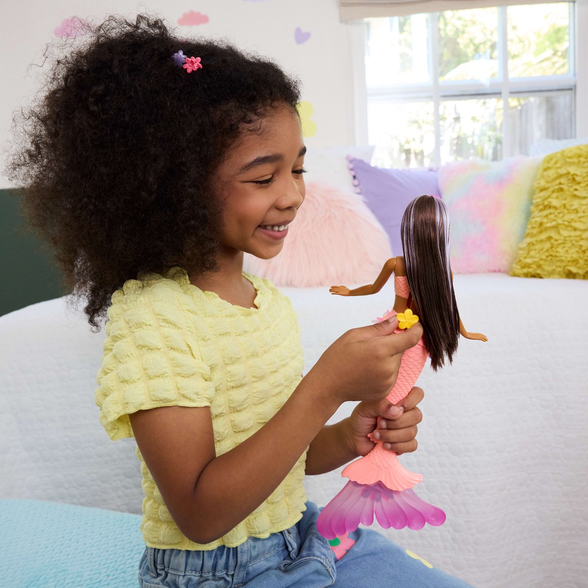 Barbie Flower Magic Zeemeerminpop – Magische Bloemen die Bloeien - Bruin & Roze — afbeelding 7