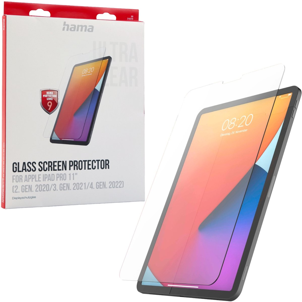 Hama beschermglas screenprotector glas voor Apple iPad Pro 11 4 3 2 2022 2021 2020