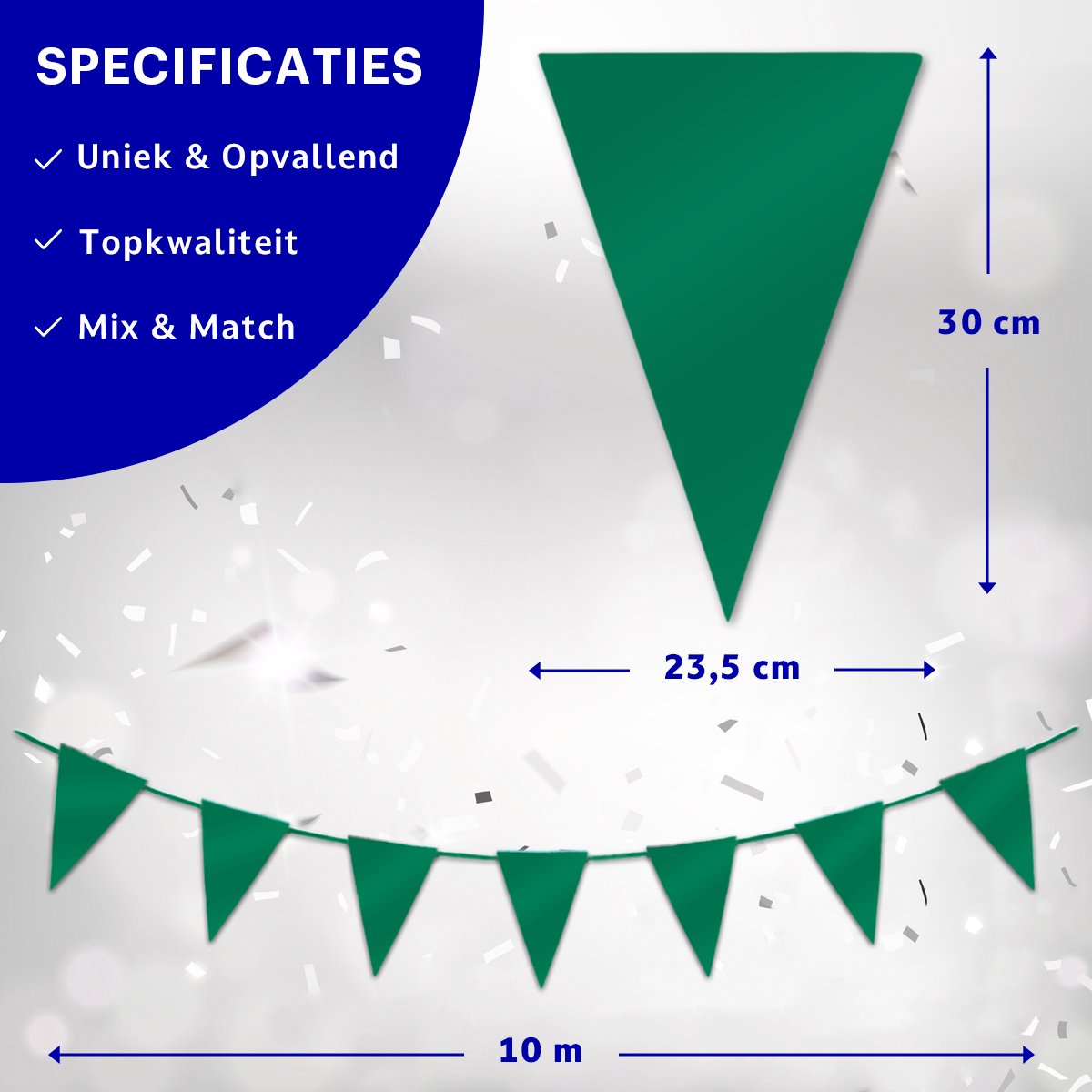 BTH - Slingers - Donker Groen - Slingers Verjaardag - Vlaggenlijn - Verjaardag Versiering - Verjaardag - Vlaggetjes - 1St — afbeelding 2