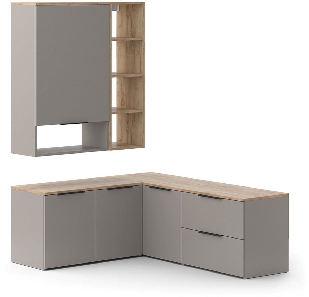 Vicco Wido Woonwand – 5 delen Grijs