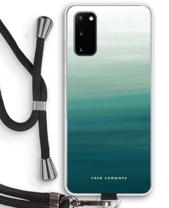 Case Company® - Hoesje met koord geschikt voor Samsung Galaxy S20 hoesje met Koord - Ocean - Telefoonhoesje met Zwart Koord - Bescherming aan alle Kanten en Over de Schermrand