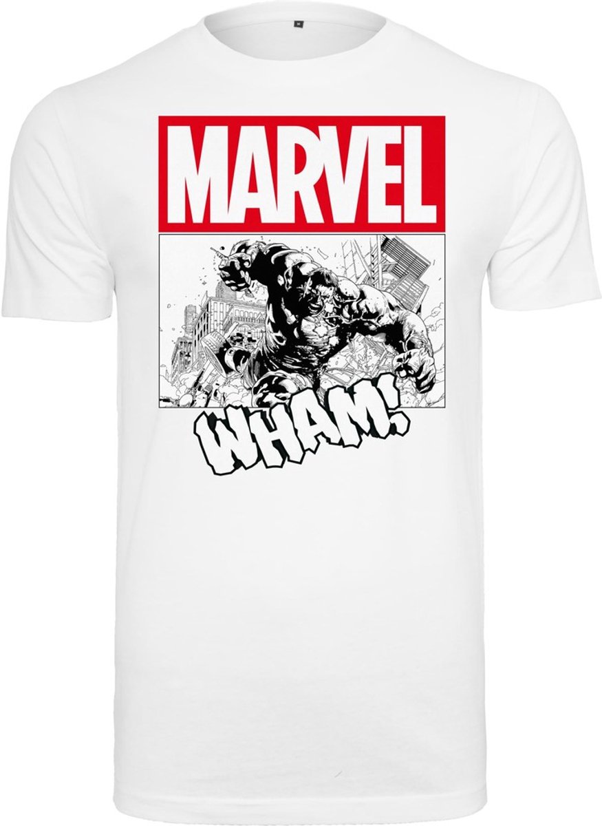 Merchcode The Avengers - Smashing Hulk Heren T-shirt - S - Wit