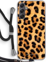 Case Company® - Coque Samsung Galaxy A34 avec cordon - Léopard - Coque de téléphone avec cordon Zwart - Protection sur tous les côtés et sur le bord de l'écran