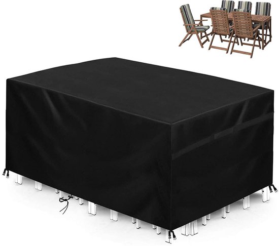Enzeno Gartenmöbelabdeckung, L-Form, wasserdicht, 420D-Oxford-Gewebe, Outdoor-Garten-Sofabezüge, Rattan-Ecksofabezug mit wasserdichtem Klebeband (286 x 222 x 87 cm), linke Seite lang