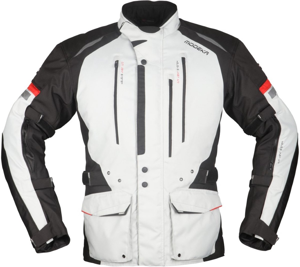 Modeka Motorrad Jacke Striker II 083892 Hellgrau/Schwarz-8XL