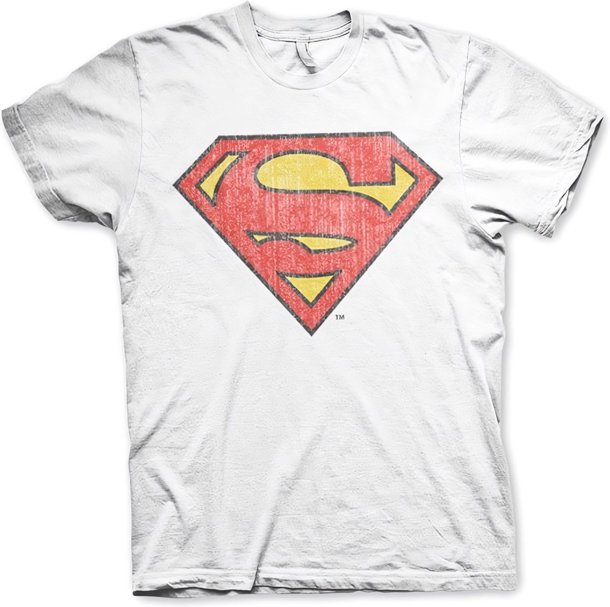 DC Comics Superman Heren Tshirt -L- Washed Shield Wit