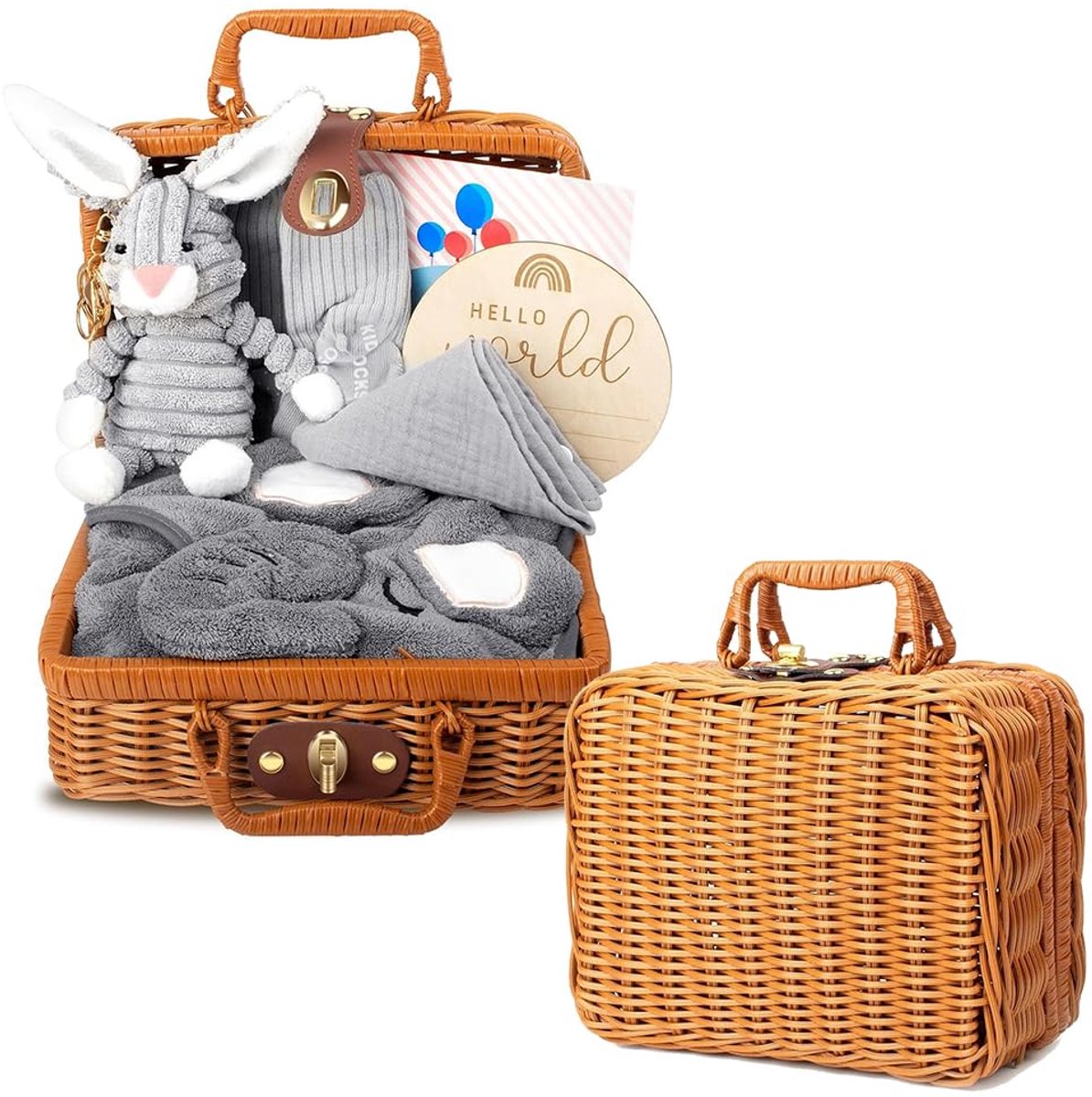 Unyqoos® Compleet en liefdevol babycadeaupakket met zachte deken en accessoires