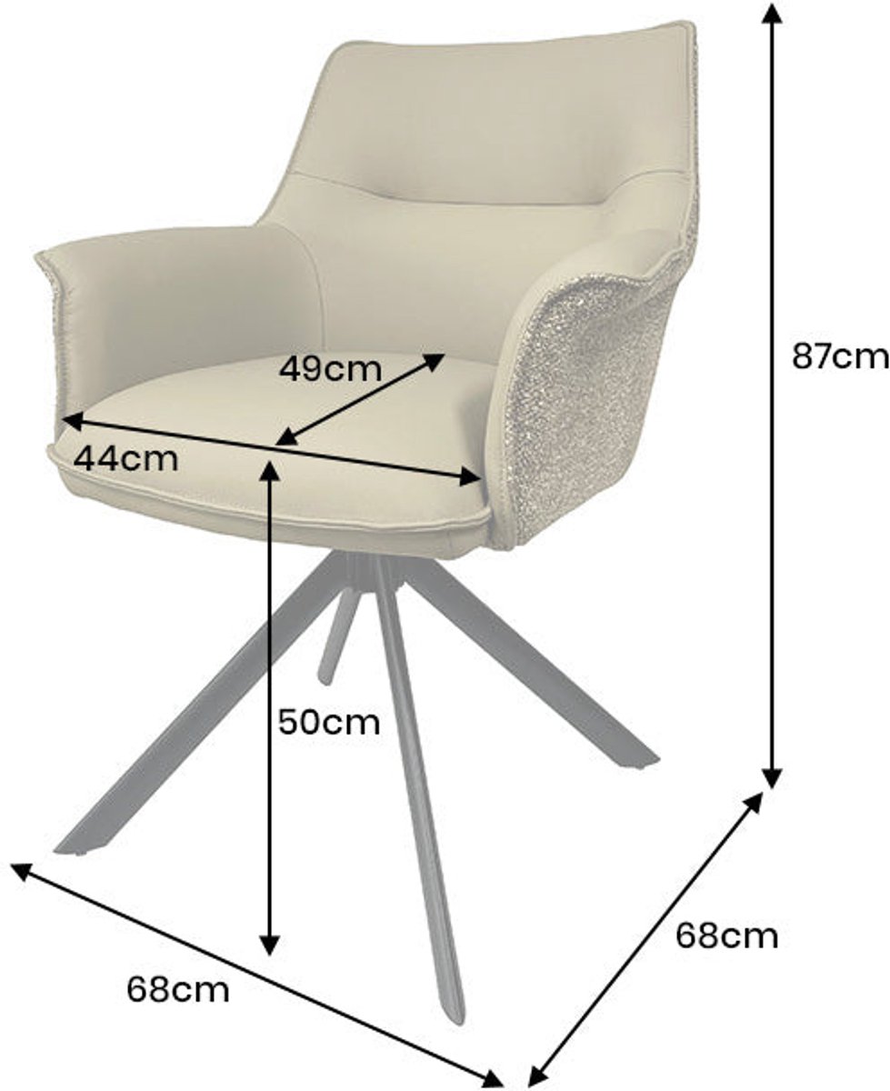 Invicta Interior Bureaustoel LE GRAND cognac echt leer structuurstof zwart metalen frame - 46989 Zie omschrijving