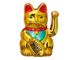 2 x Maneki Neko - zwaaiende kat - geluksbrenger Chinese kat - gelukskat