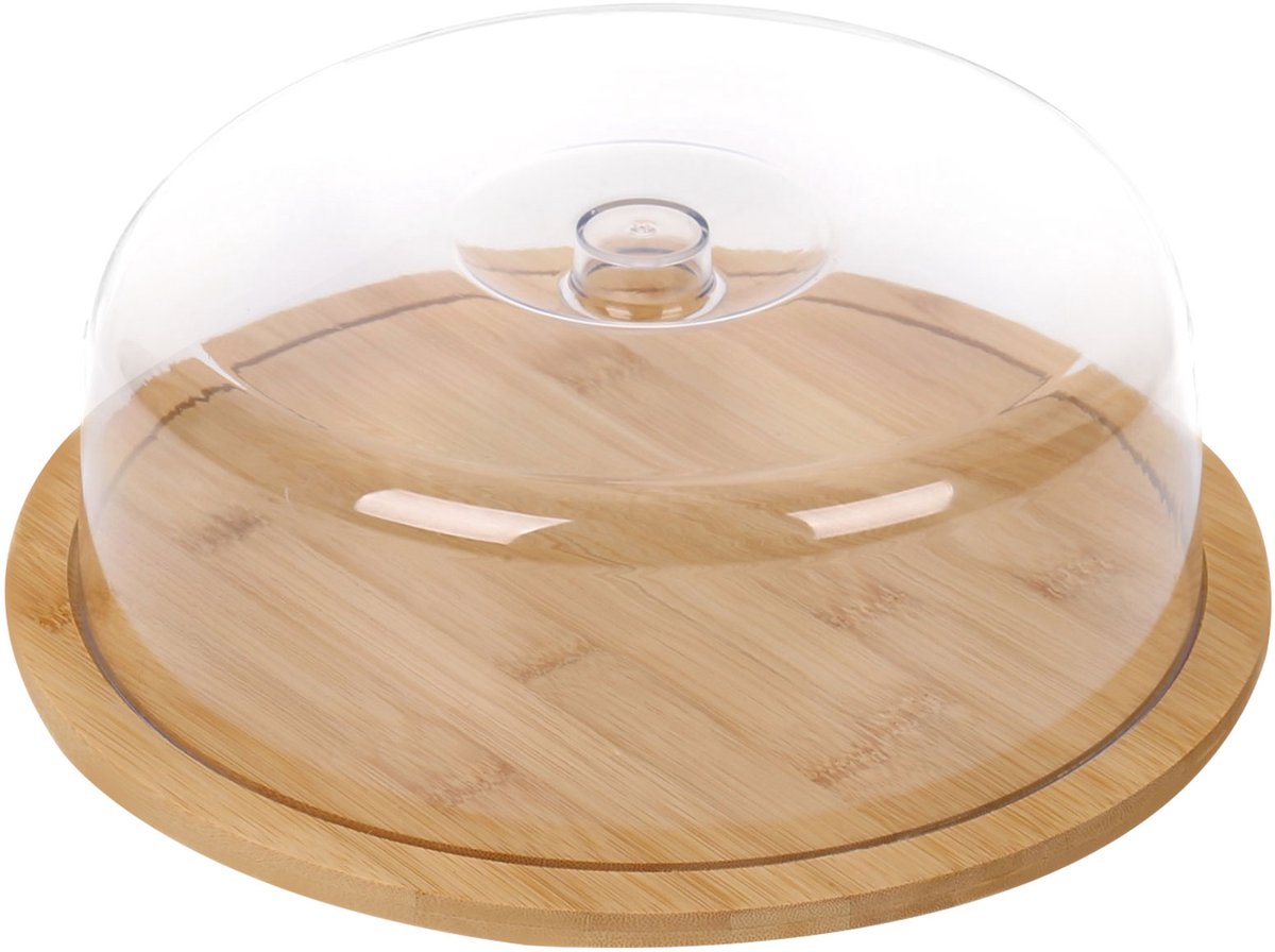 Cheffinger, Taartstolp met Bamboe Basis voor Gebak Ultra Licht, Transparant