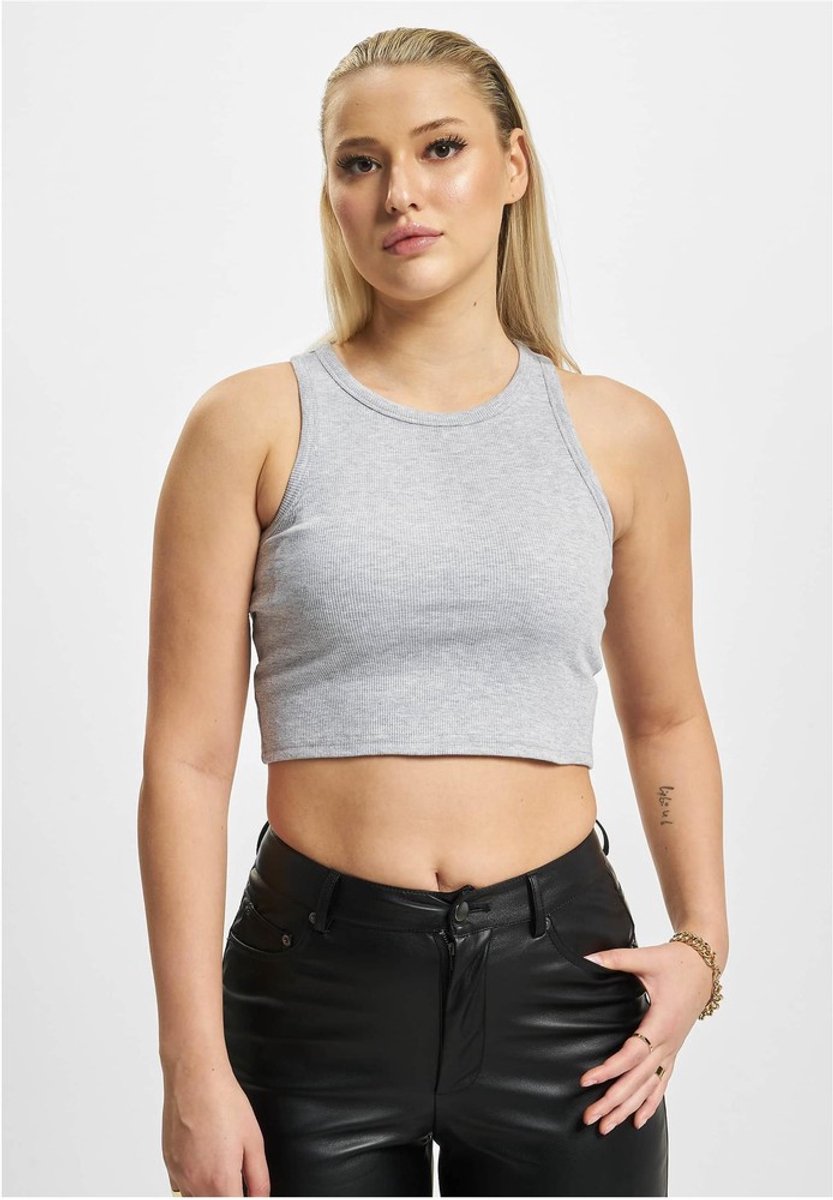 DEF - Inga Ribbed Crop top - L - Grijs