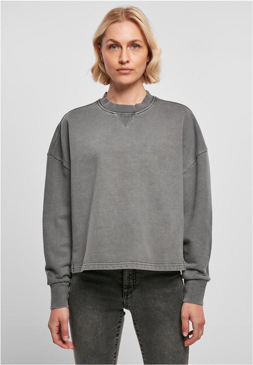 Urban Classics Heavy Terry Garment Dye Crewneck sweater/trui 5XL Grijs