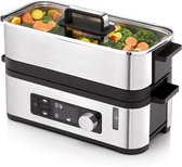 Premier Housewares Cuiseur Vapeur 3 Étages Inox Avec Couvercle Verre 22cm