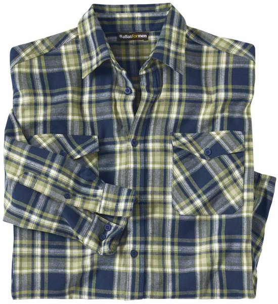 ATLAS FOR MEN - Geruit overhemd van flanel Yellowstone - Heren - Verkrijgbaar in grote maten - XXL