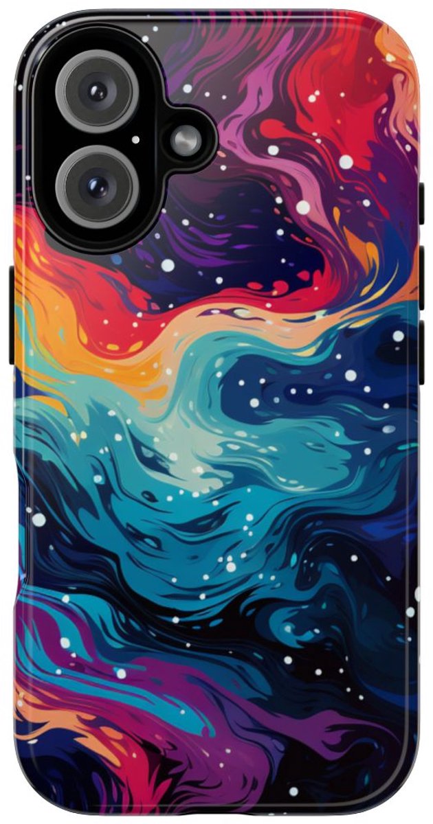 Kleurrijk Abstract Galaxy Patroon – Telefoonhoesje Geschikt voor iPhone 16