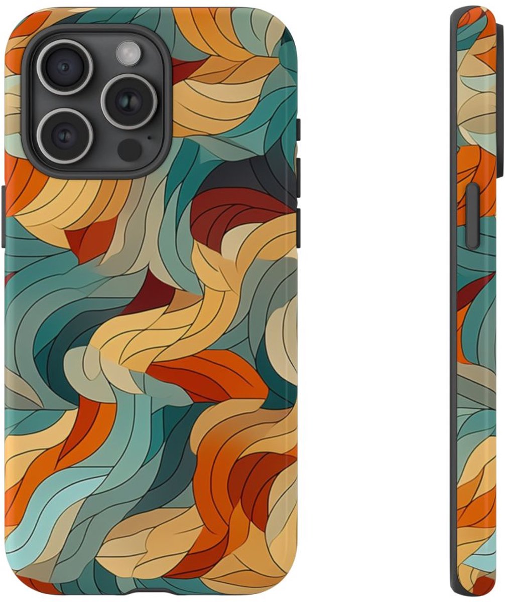 Abstract Veelkeurige Bladerenpatroon – Telefoonhoesje Geschikt voor iPhone 15 Pro Max